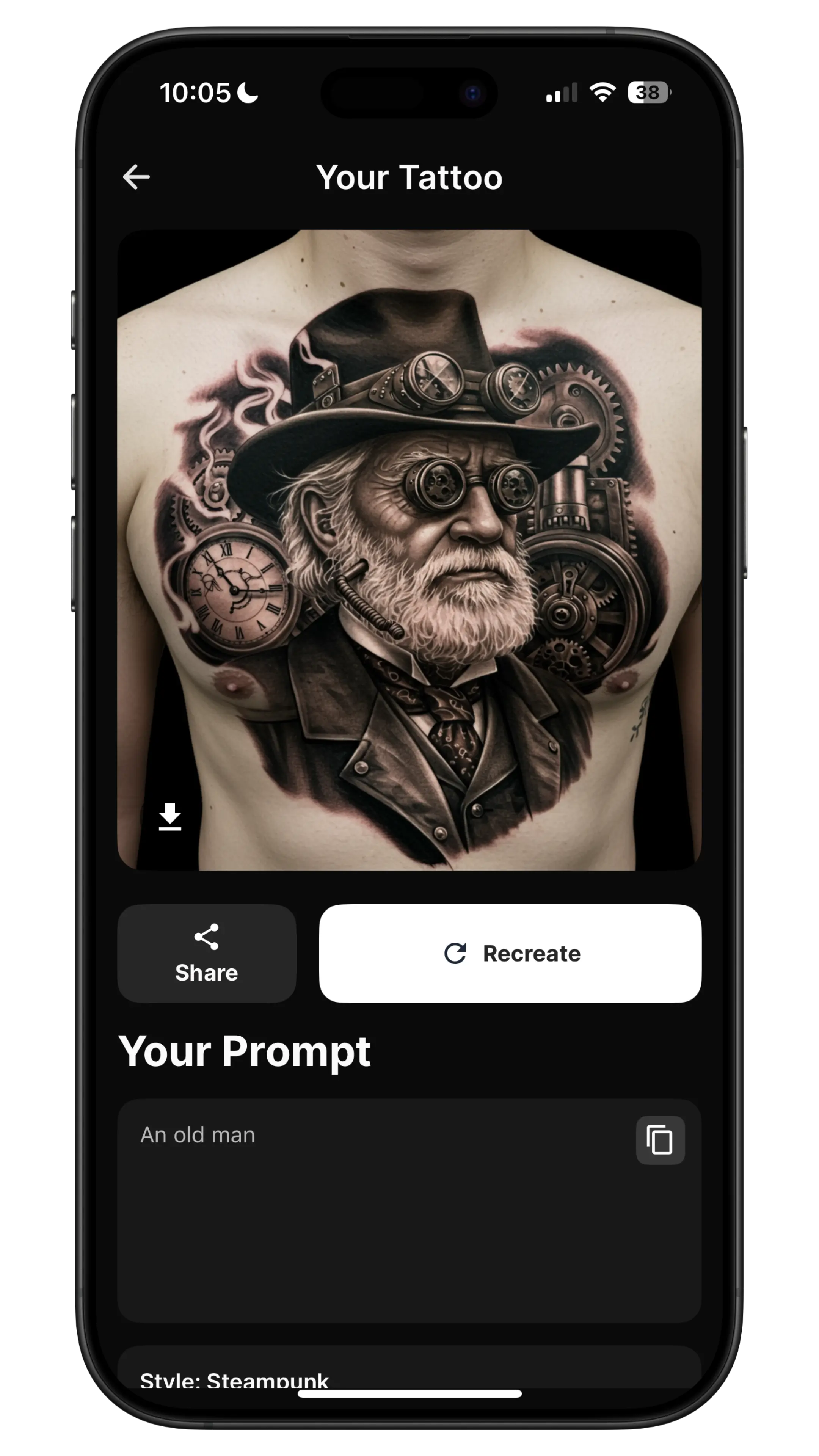 Tattooify mobile preview